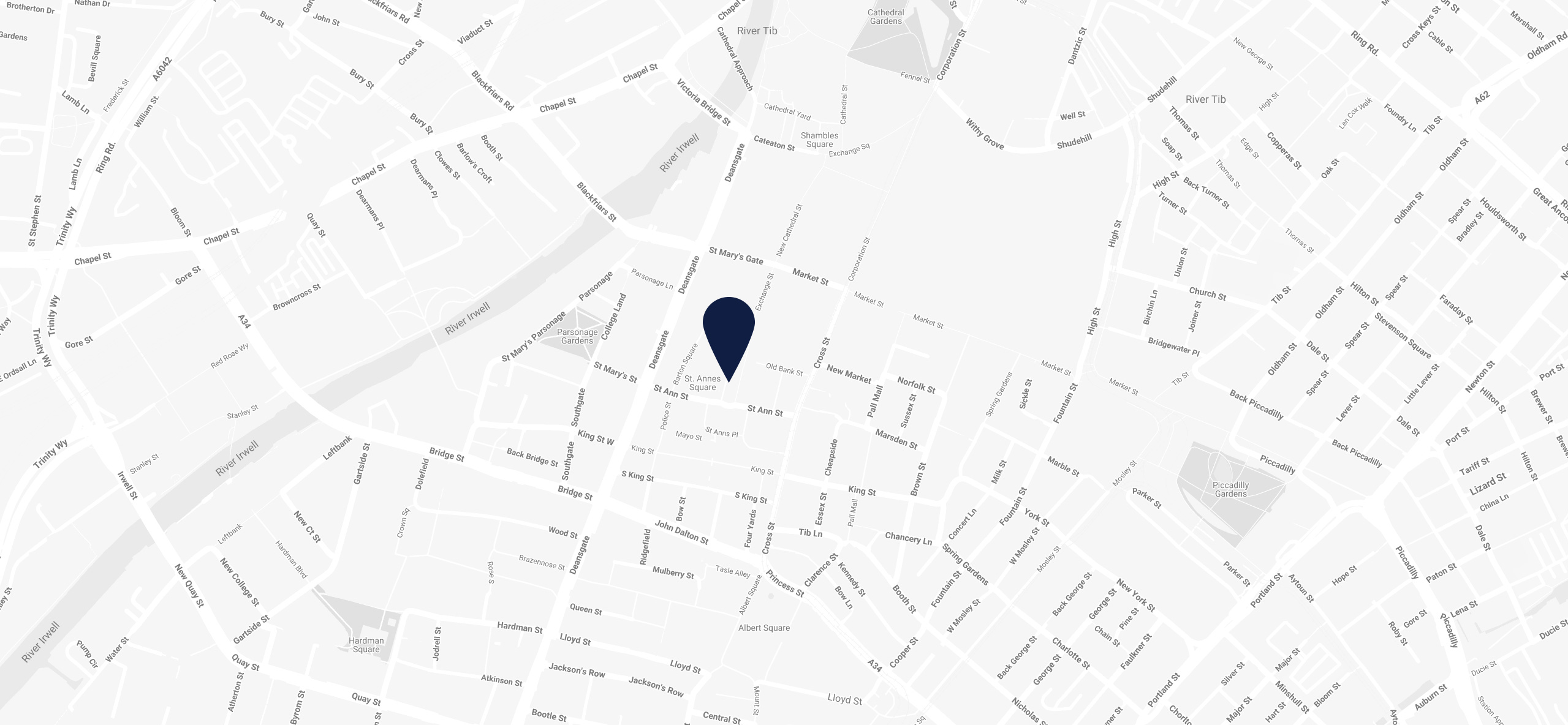 Business location on a map