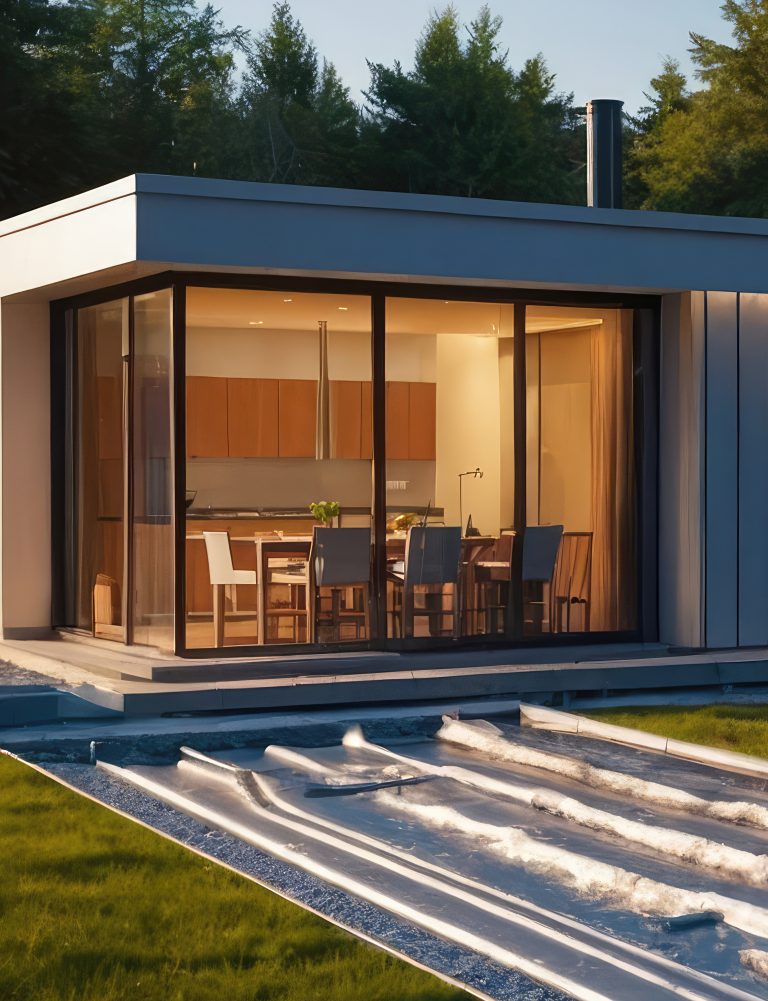 House with ground source heat pumps