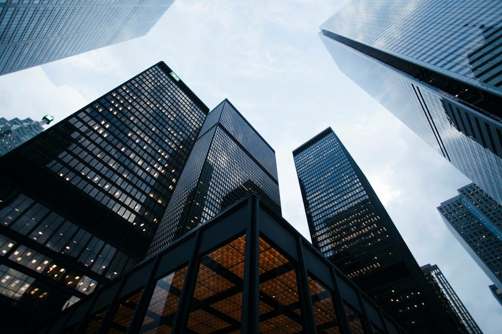 Corporate high rise buildings in city center