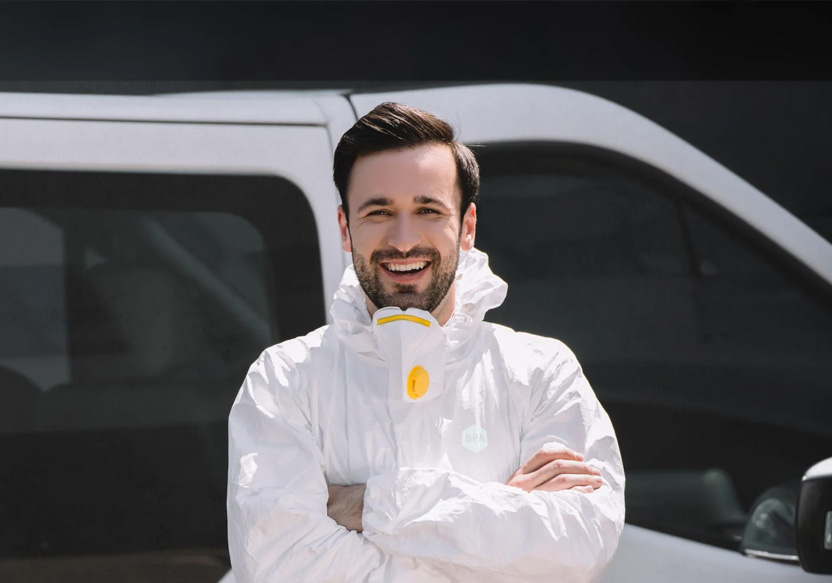 British Pest Authority worker on site